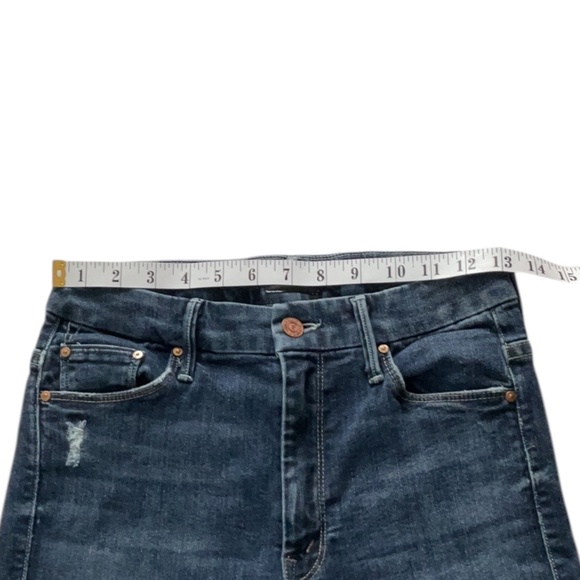 MOTHER The High Waisted Looker Ankle Fray Denim Jeans In Cat Attack 26 - Picture 9 of 12